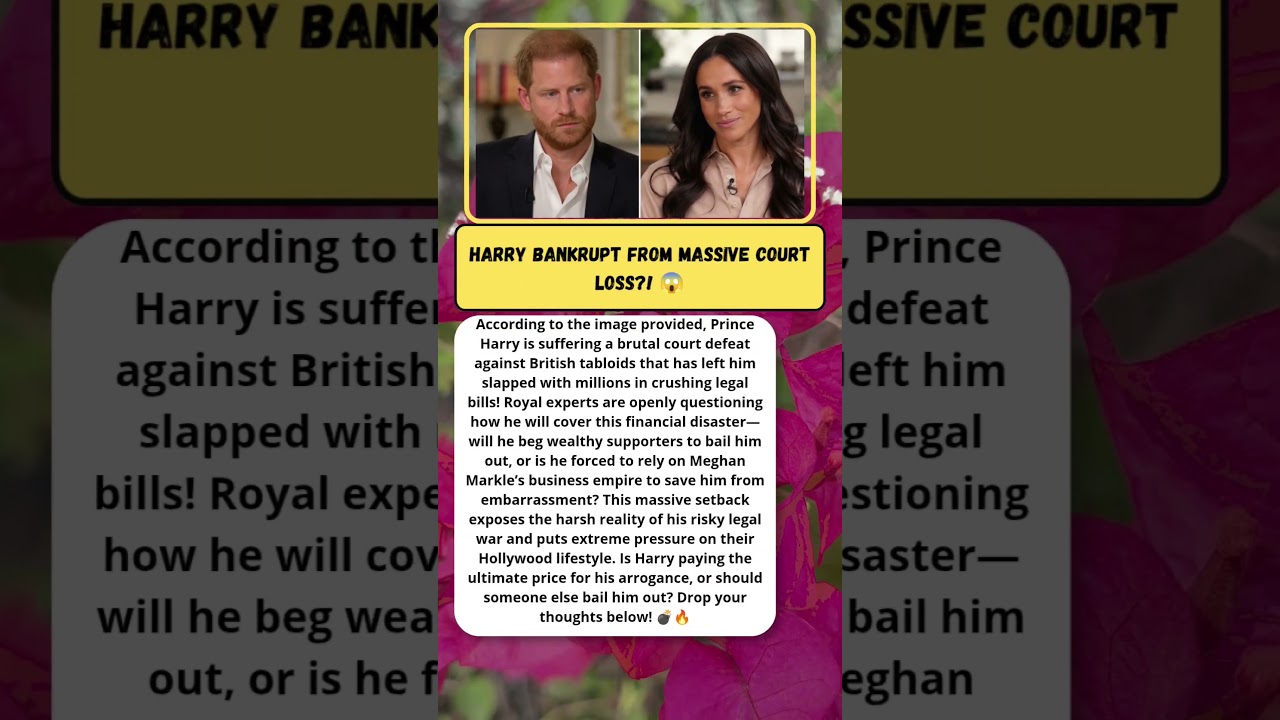 HARRY FACES FINANCIAL RUIN OVER MILLIONS IN LEGAL BILLS! 👑🔥 #RoyalDrama #PrinceHarry #MeghanMarkle