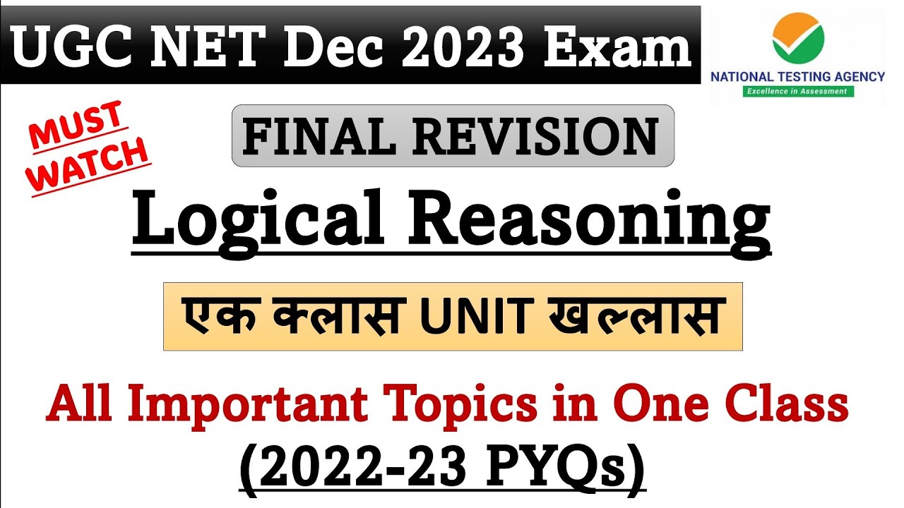 UGC NET Paper 1 | Logical Reasoning Marathon | LR Important Questions | Full Revision