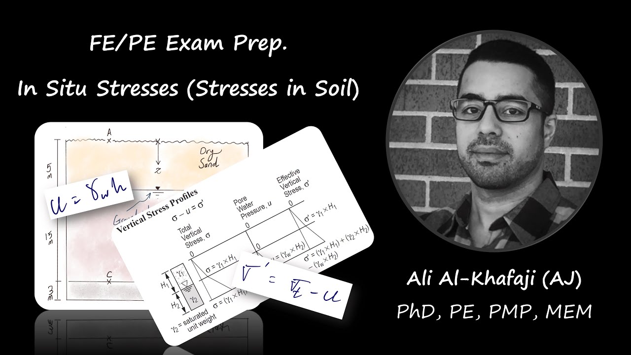 FE/PE Exam - Soil - In Situ Stresses (Vertical Stresses) - 3 Examples