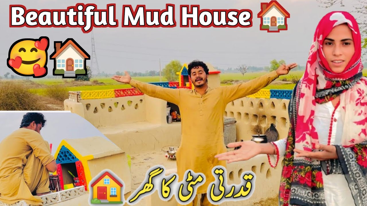 Beautiful Mud House Making With Natural Clay  🏠 kudarti Mitti ka Ghar | Rubab Vlogs