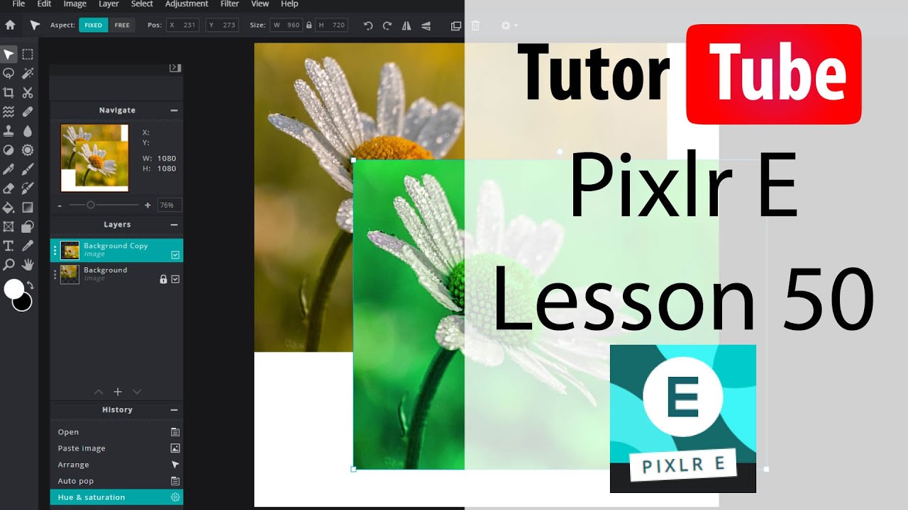 Pixlr E Tutorial - Lesson 50 - Duplicate Layer