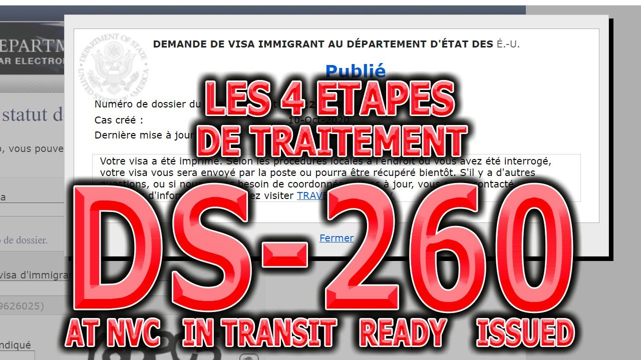 DS 260 ET SES 4 STATUTS DE TRAITEMENT DE KCC VERS L'AMBASSADE