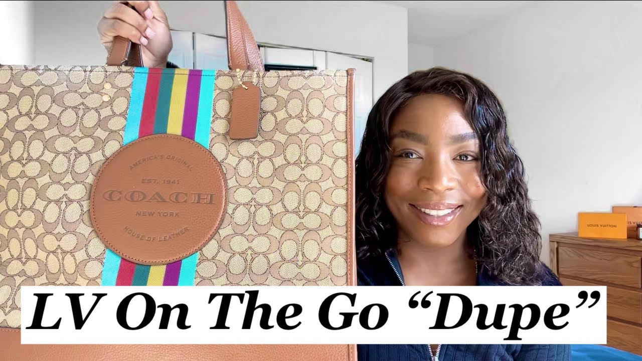 COACH OUTLET DEMPSEY TOTE REVIEW | DUPE FOR LV ON THE GO TOTE