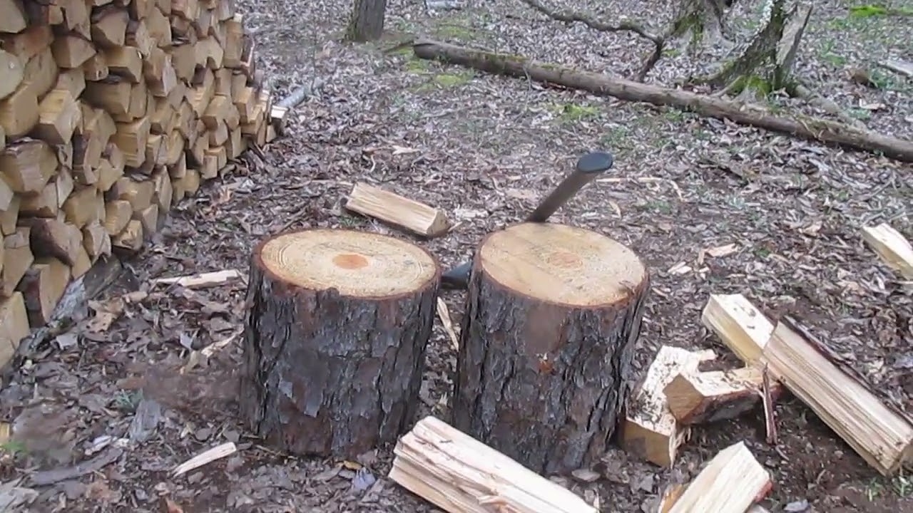 Splitting Firewood Fiskars 8lb Isocore Maul Overkill On Pine