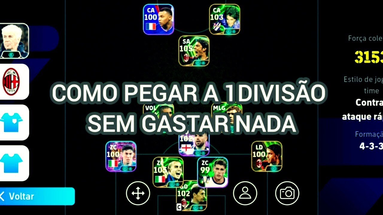 COMO PEGAR 1 DIVISÃO SEM GASTAR NADA NO EFOOTBALL 2026.