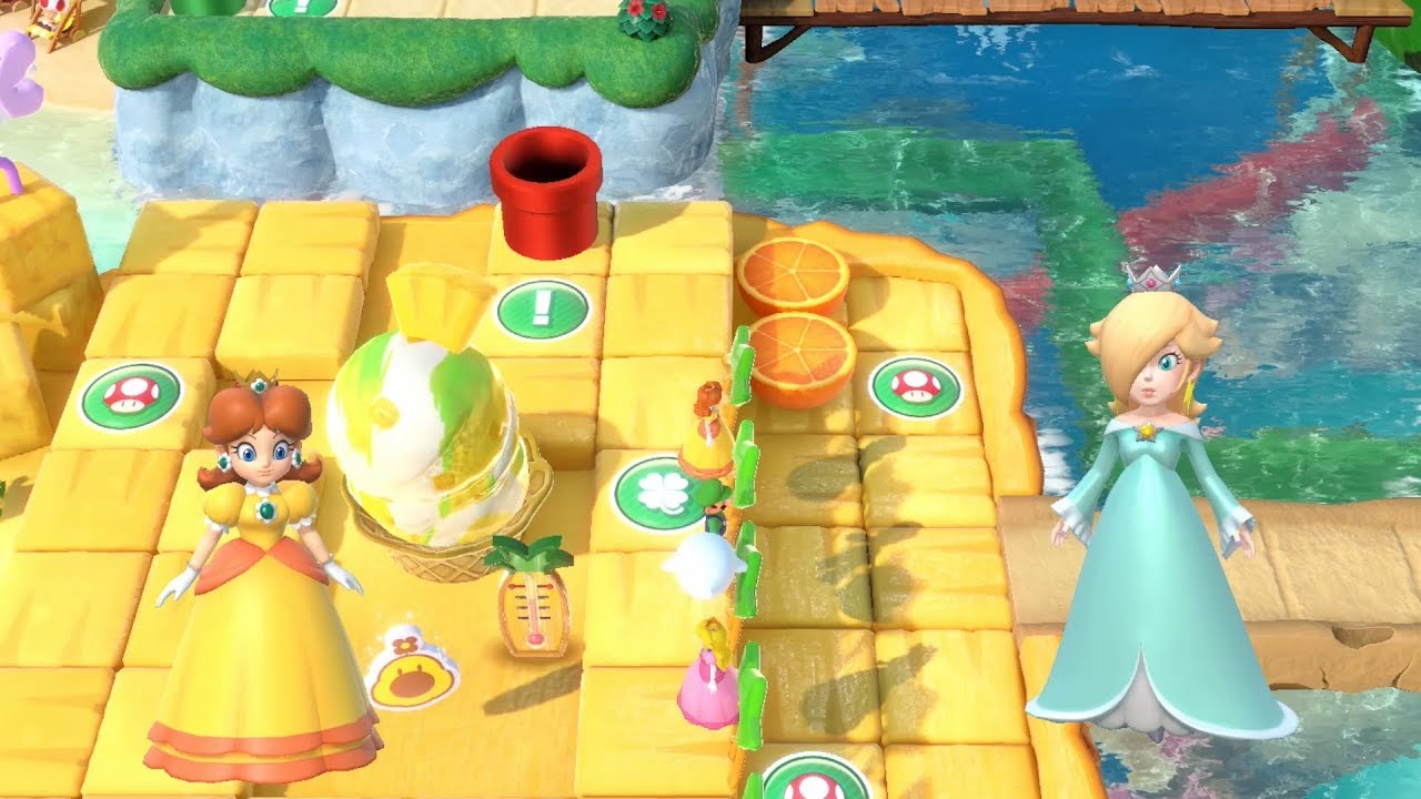 Super Mario Party Partner Party #3 Watermelon Walkabout Daisy & Rosalina vs Bowser Jr & Dry Bones