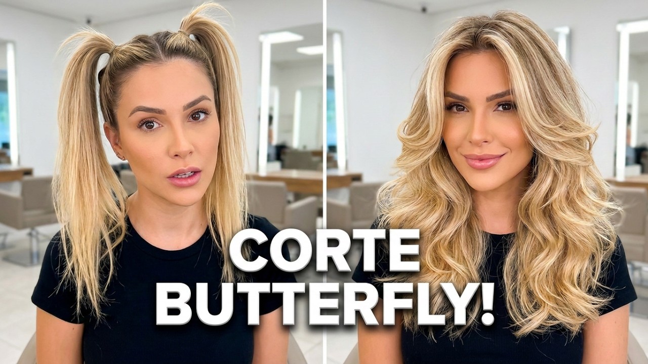 COMO FAZER O BUTTERFLY HAIR CUT 🦋 CORTE BORBOLETA PASSO A PASSO! #HairTutorial