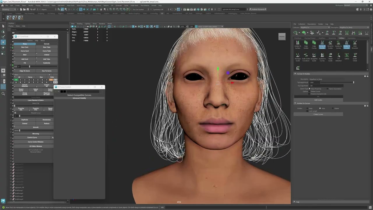 UE5 Groom to Hair Cards - Placing Hair Cards - Part 4
