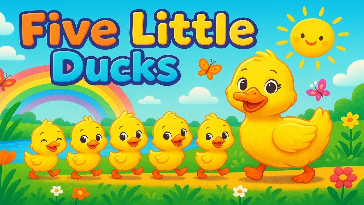 Five Little Ducks Song | Animated Nursery Rhymes for Babies