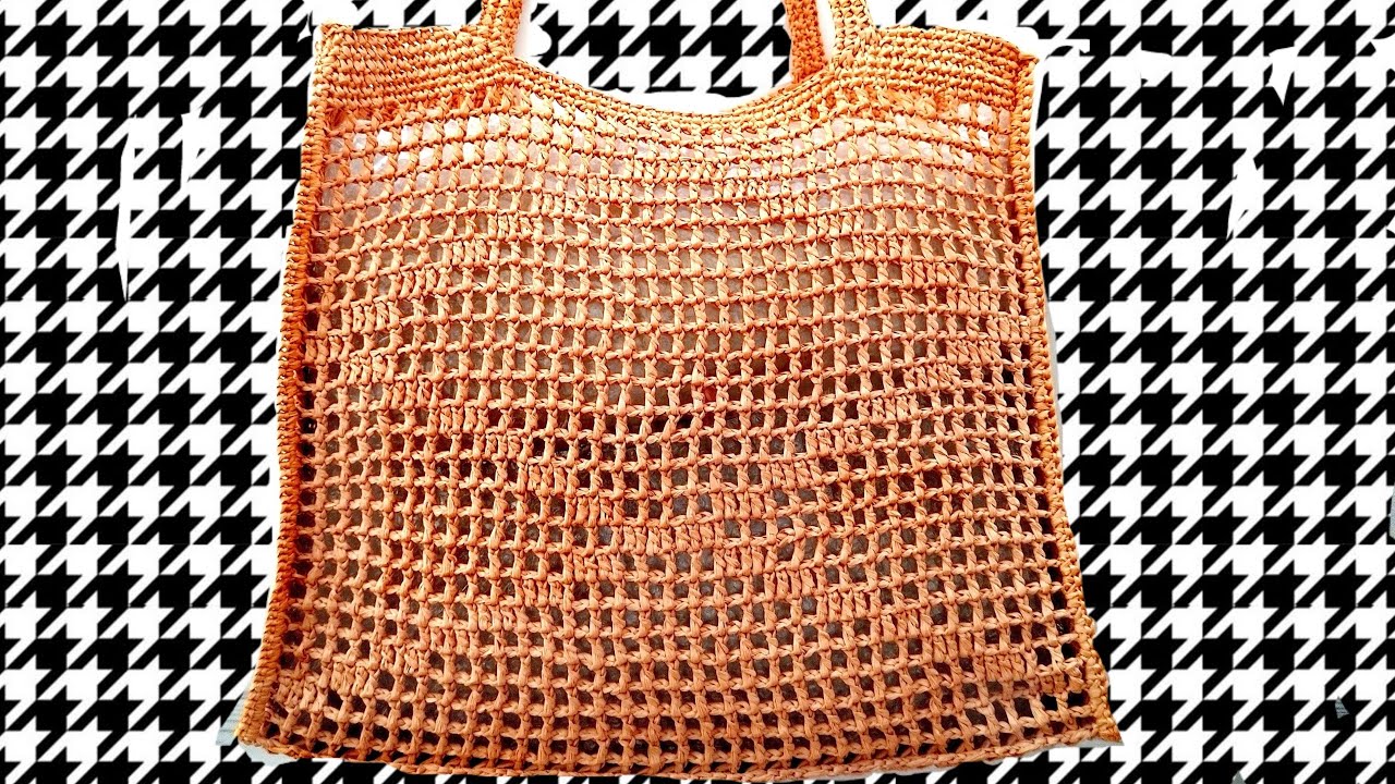 Шоппер как у PRADA /Сумка-Шоппер из рафии без отрыва нити/ Summer crochet shopper bag