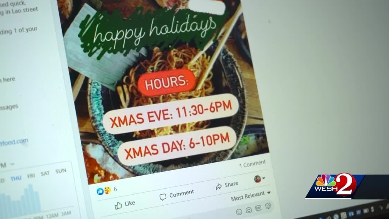 Restaurants open for Christmas