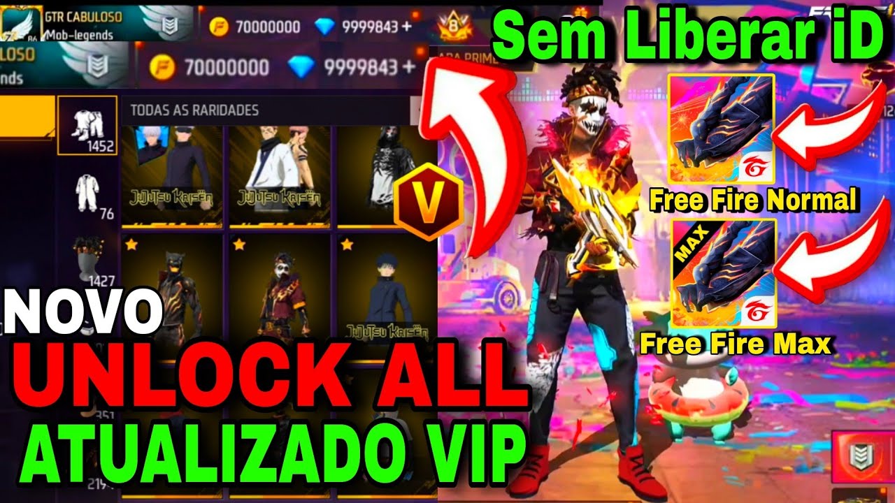 ATÉ Q FIM 😱 NOVO METODO UNLOCK ALL VIP ( Sem Liberar iD ) UNLOCK ALL ATUALIZADO PEGANDO NA PARTIDA