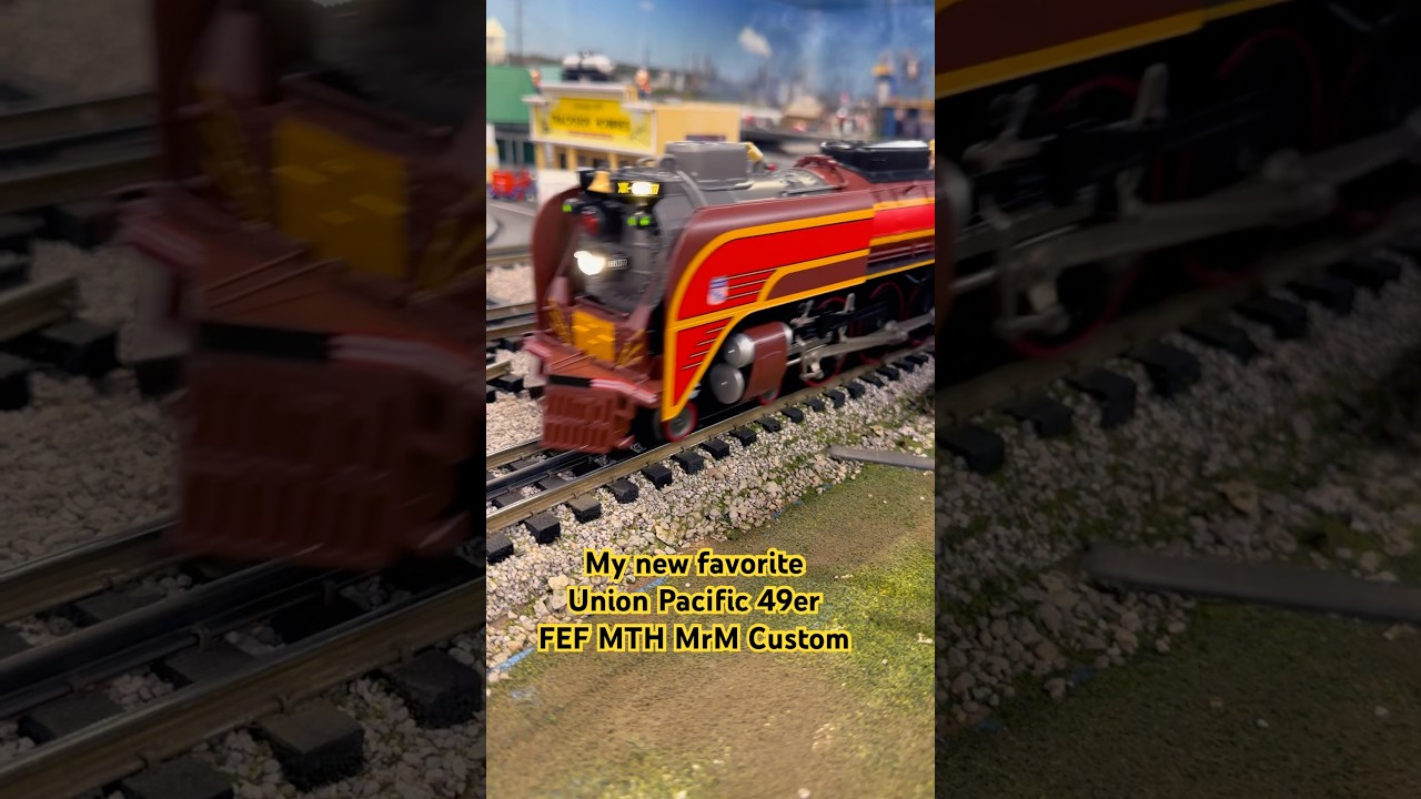 Union Pacific FEF 49er MTH MrM custom run #train #modeltrains #ogauge #railroad #steam