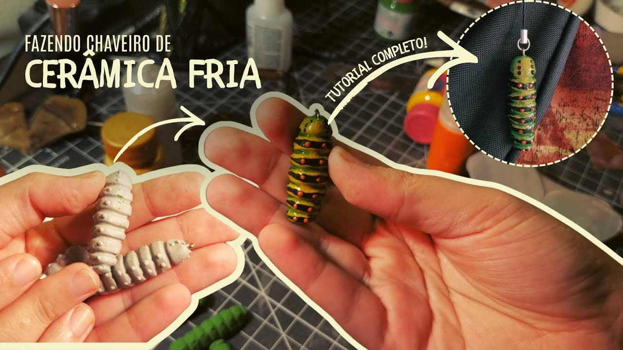 CERÂMICA FRIA | Quer saber como pintar Cerâmica Fria? Fiz esse chaveiro de Cerâmica Fria.