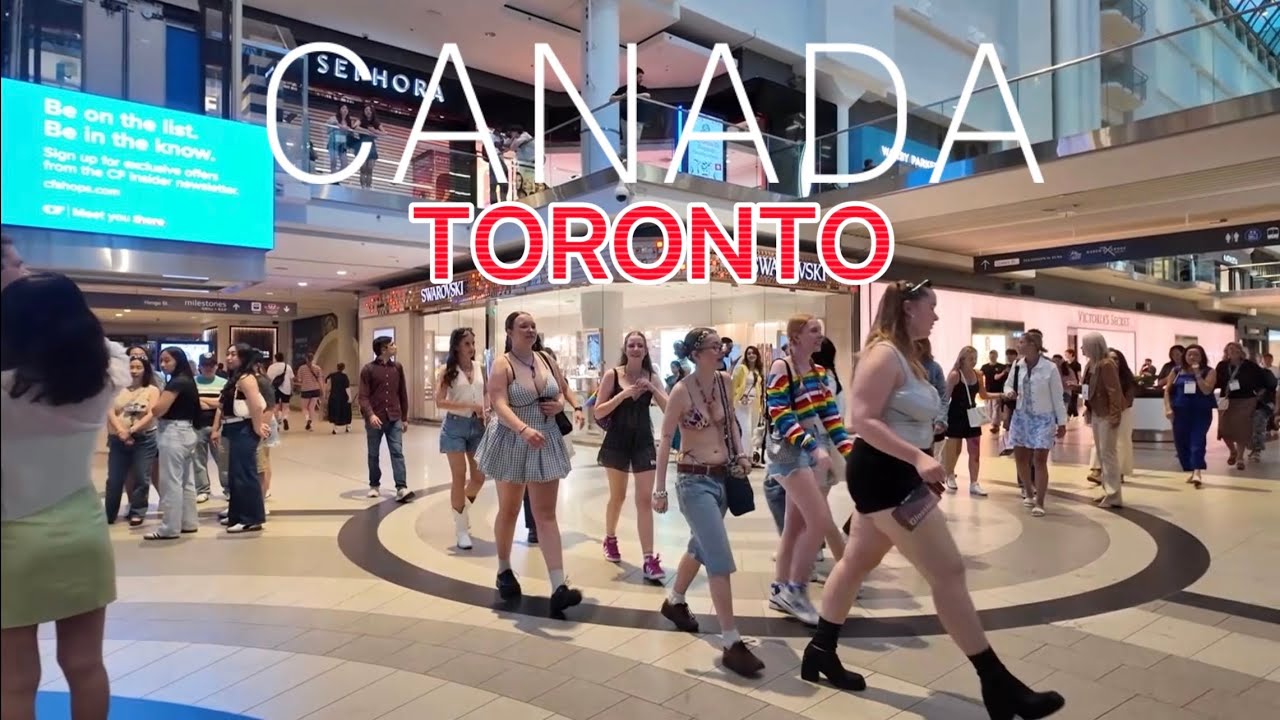 4K Walking Tour Toronto Eaton Centre 🇨🇦 | Canada's Busiest & Most Iconic Shopping Mall,Toronto Walk