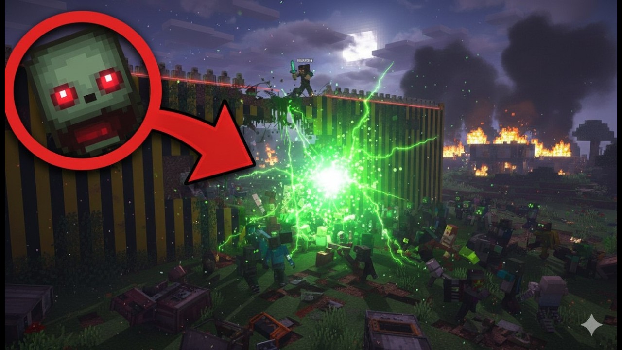 😱ZOMBIDAN QISHLOQNI HIMOYA QILDIM| UZBEKCHA MINECRAFT