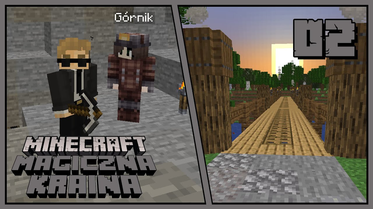 Magiczna Kraina #02 - most do mojej osady i górnicza misja (pierwsze dukaty) | Minecraft SMP