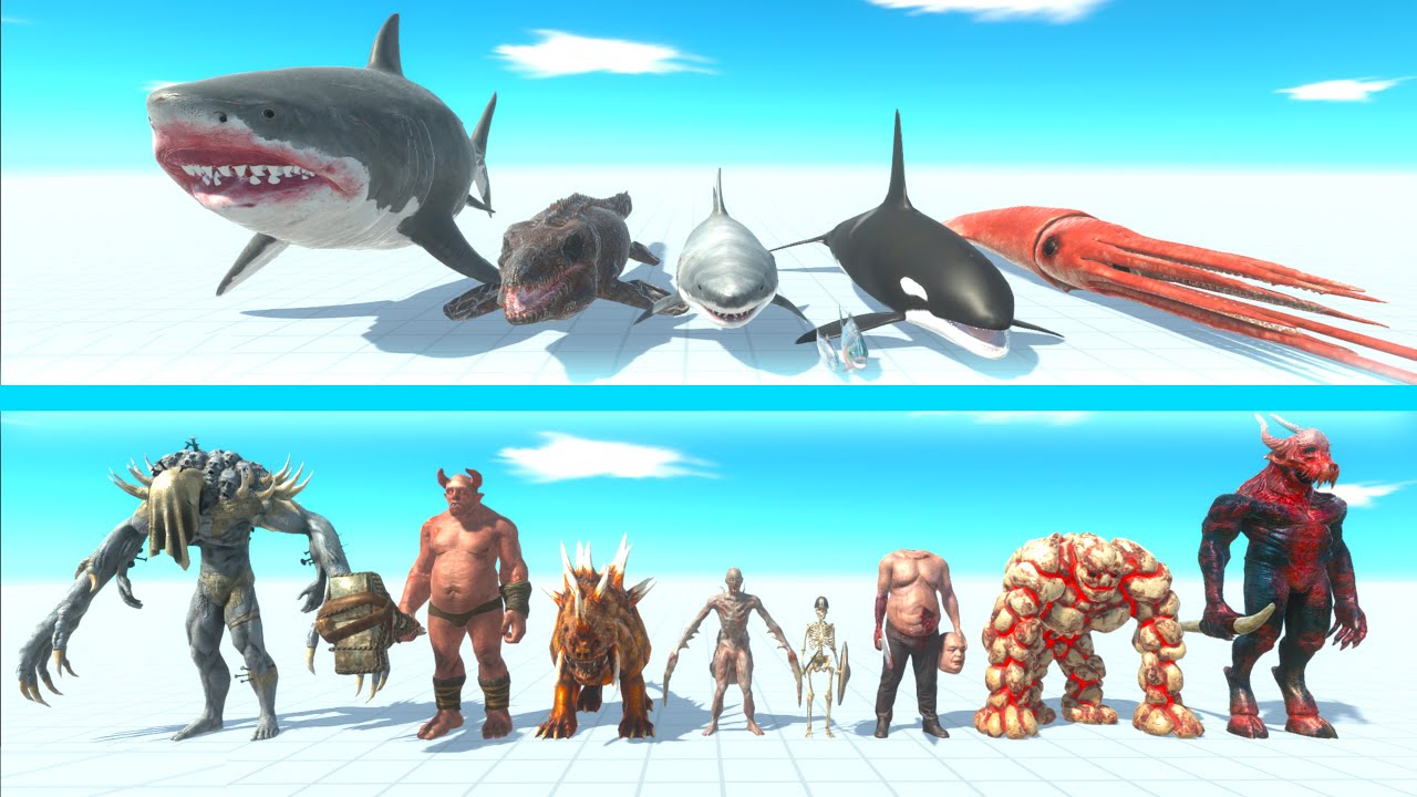 NEW AQUATICS Team vs INFERNALS Team - Animal Revolt Battle Simulator ARBS