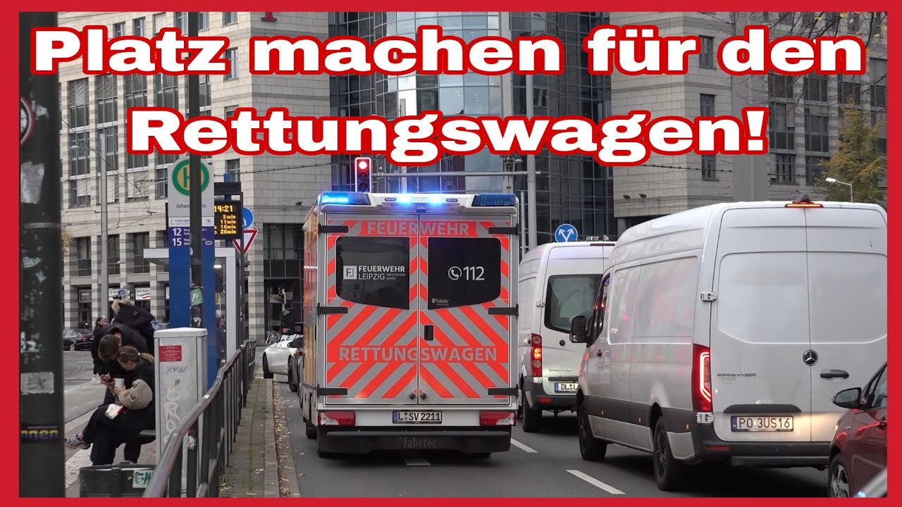 ❌️RETTUNGSWAGEN WIRD BLOCKIERT‼️RTW BF Leipzig steckt an der roten Ampel fest🚑