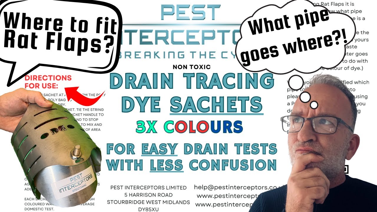 Drain dye sachets how to use them to fit a rat flap in the right pipe.