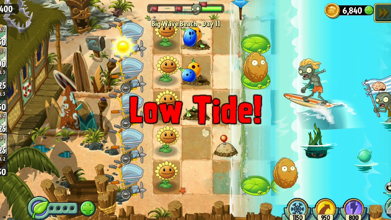 Plants vs Zombies 2 - Big Wave Beach  - Day 11