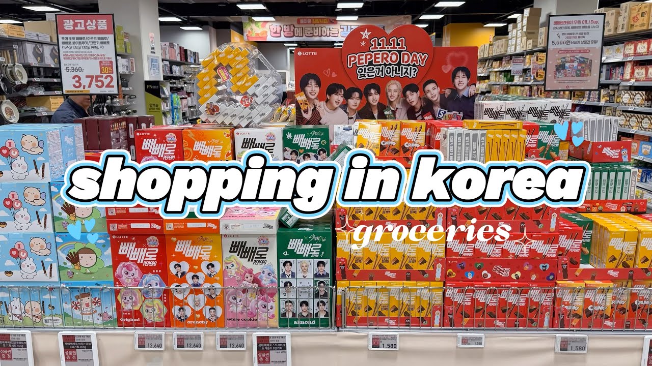 shopping in korea vlog 🇰🇷 grocery food haul with prices 🍊 tasty & adorable food 