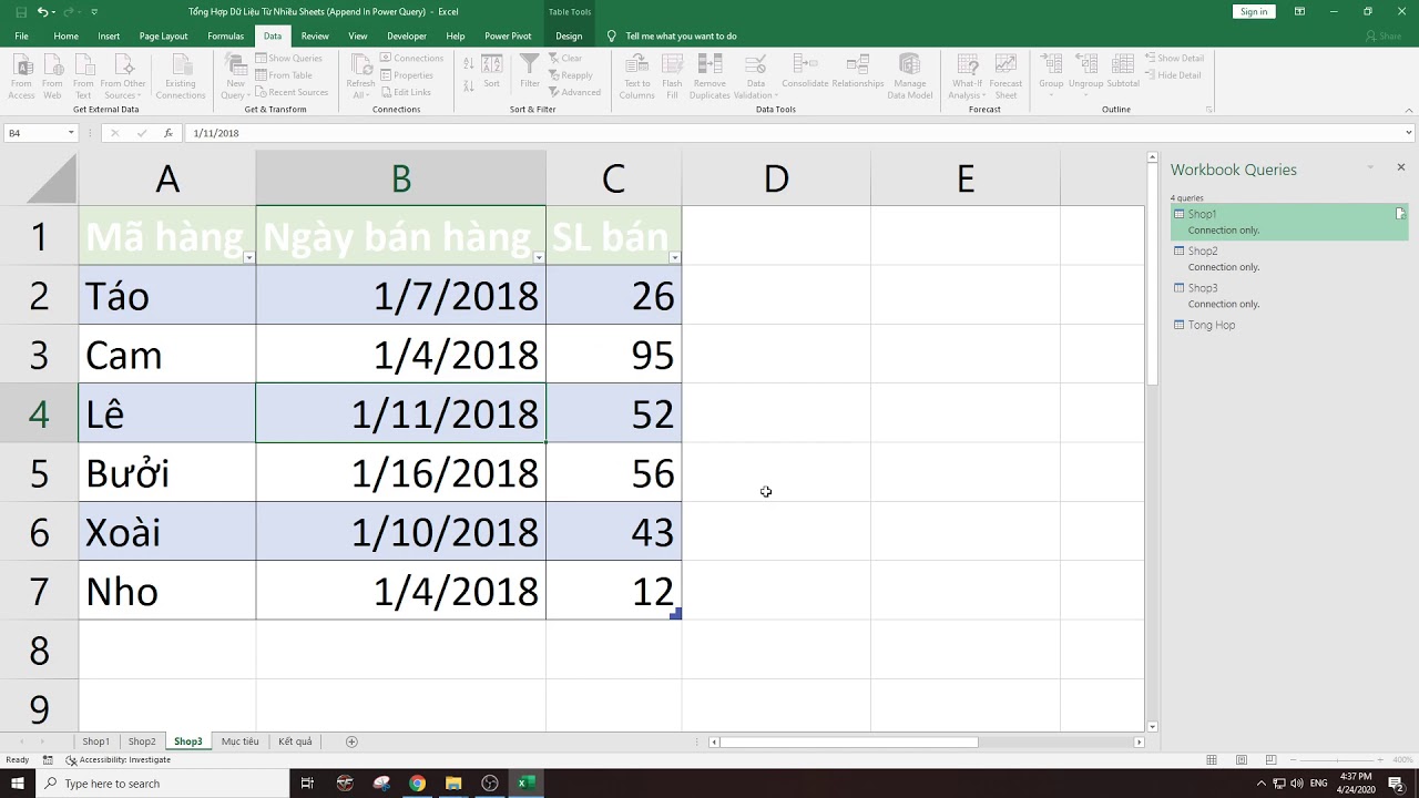 Power Query || Làm Thế Nào Để Tổng Hợp Dữ Liệu Từ Nhiều Sheets Trong Excel