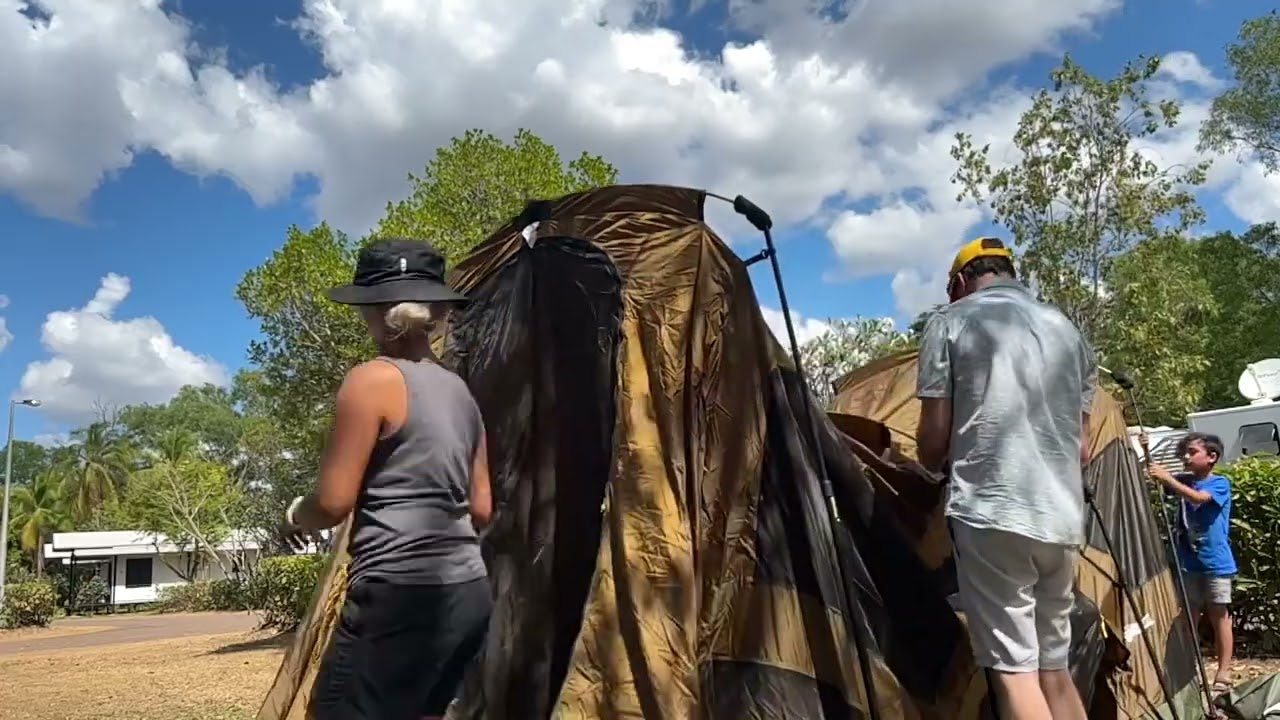 Setting up a Coleman 10P Dark Room tent