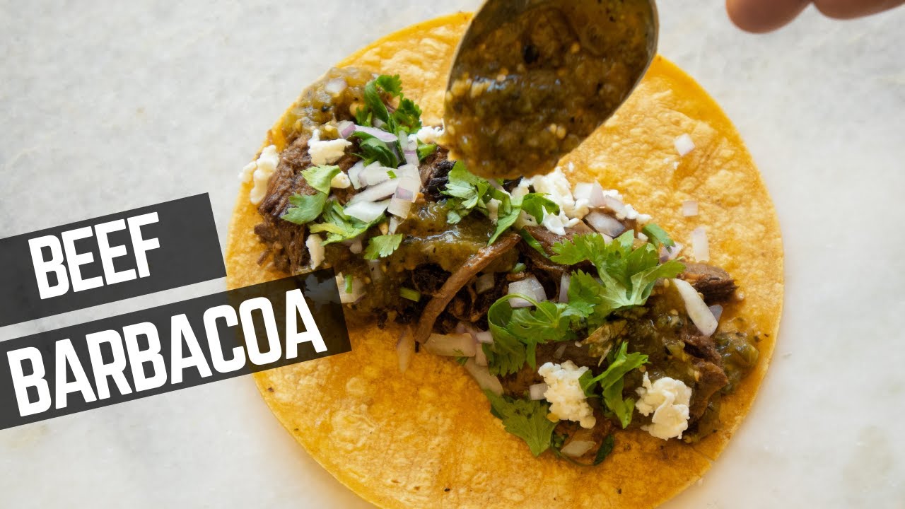 BEEF BARBACOA TACOS | Shredded Beef Tacos with Roasted Tomatillo Salsa | The Taco Series Pt 1