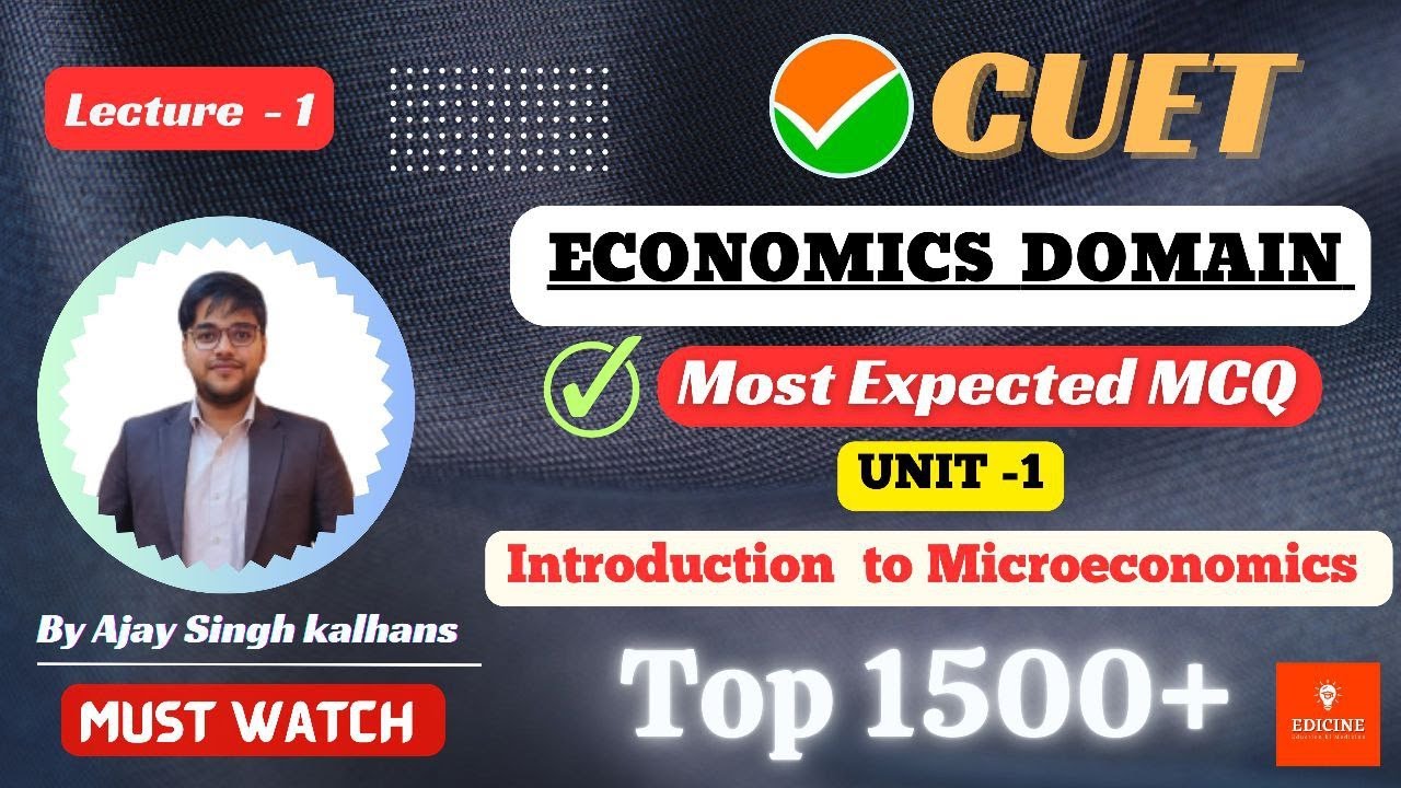 CUET | TOP MCQ | Unit-1| Introduction to microeconomics | Economics Domain | MASTER Teacher.