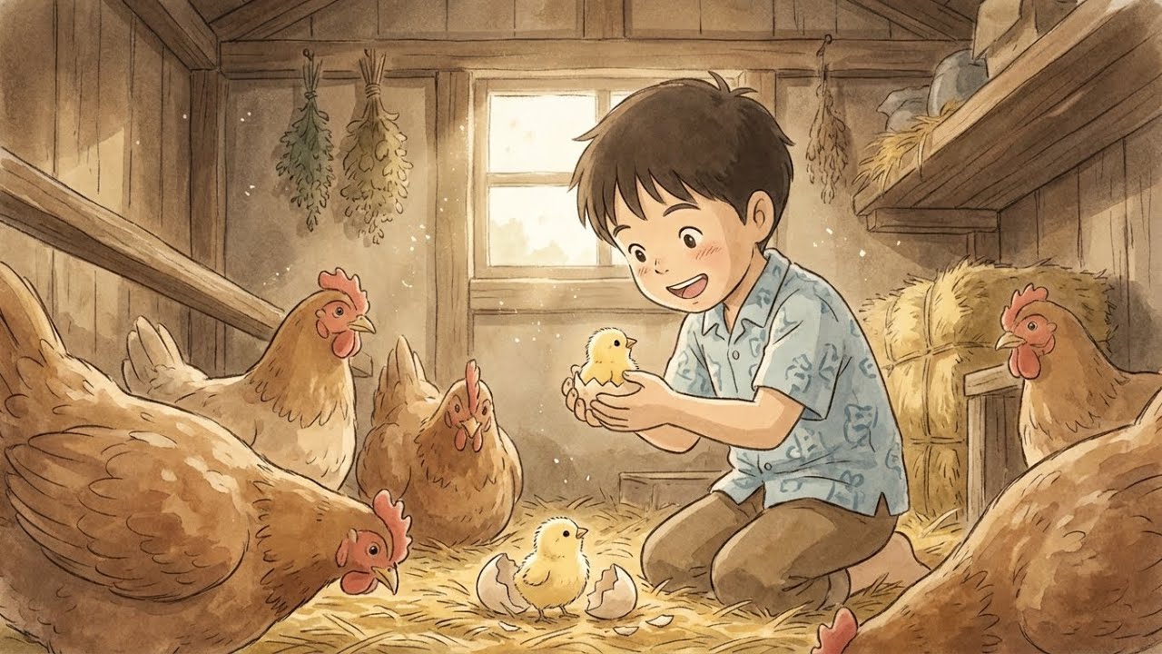 Look at that! A chick l Rural life, Ghibli, daily life, lofi piano Rainy day