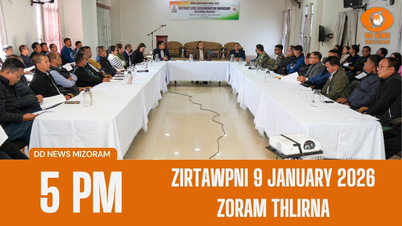DD News Mizoram Zoram Thlirna | 9 January 2026 | 5:00 PM