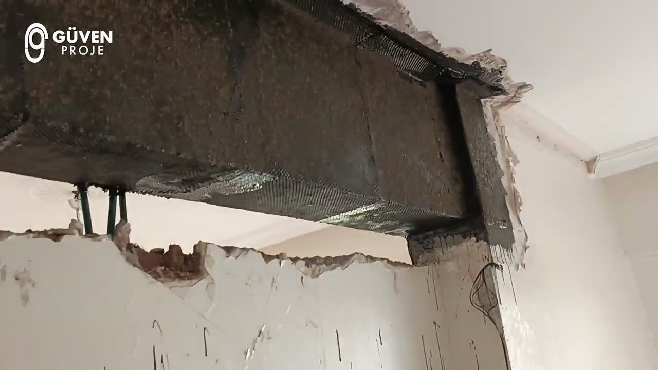 Hafif Hasarlı Binada Yapısal Tamirat İle Güçlendirme | Karbon ve Epoksi Enjeksiyon | Güven Proje