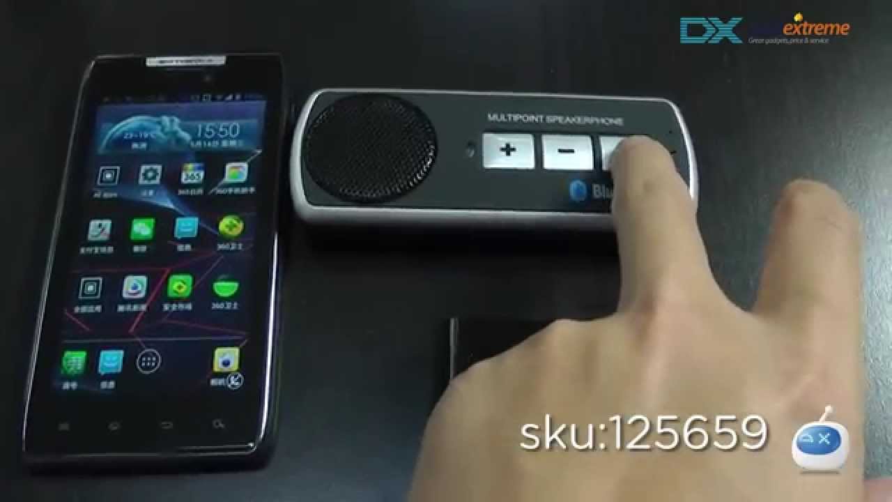 DX: Portable Rechargeable Bluetooth V2.1+EDR Cell Phone Handsfree Speaker Car Kit