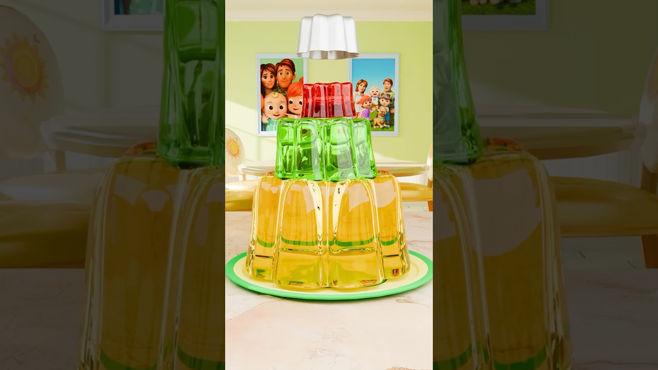Learn Colors 🟨🟩🟥 Wobbly Jello Tower!