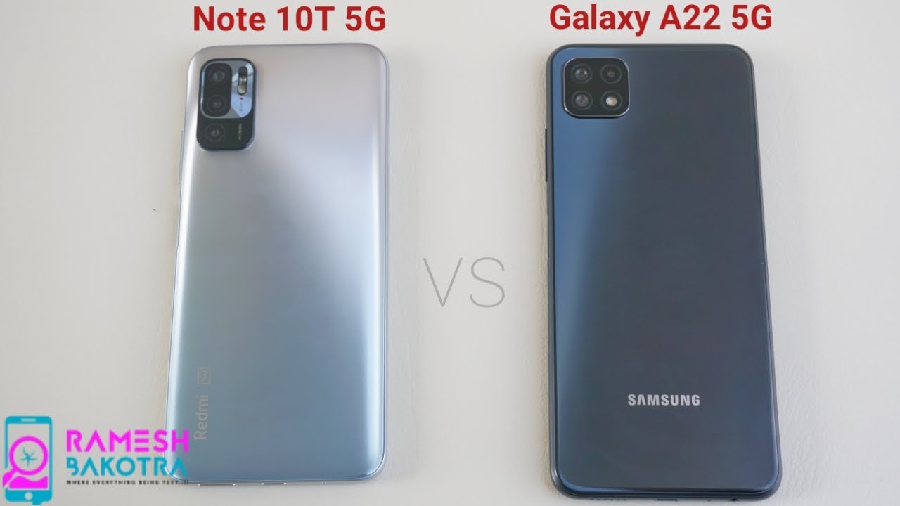 Redmi Note 10T 5G vs Samsung Galaxy A22 5G Speed Test and Camera Comparison