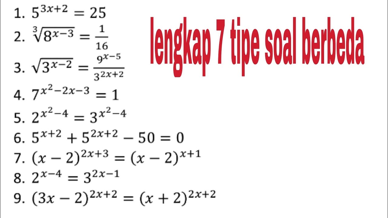 persamaan eksponensial kelas 10