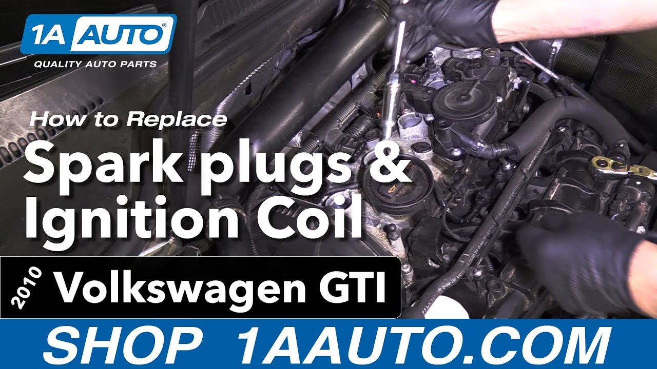 Как заменить свечи зажигания и катушки зажигания на Volkswagen GTI 06-14
