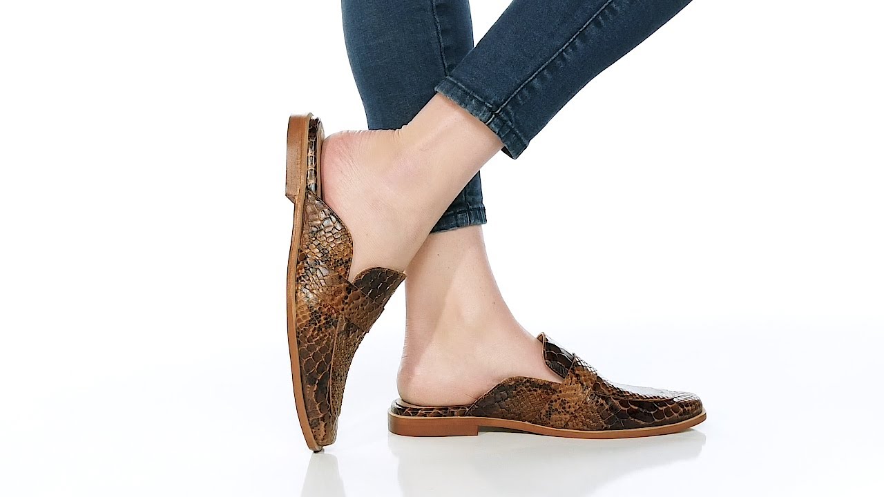 KAANAS Samara Snake-Embossed Square-Toe Mule SKU: 9828280