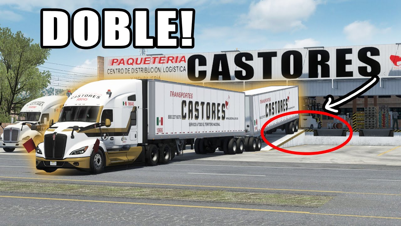 DOBLE Trailer de CASTORES en un NUEVO Kenworth T680 Ruta Alta Velocidad American Truck Simulator