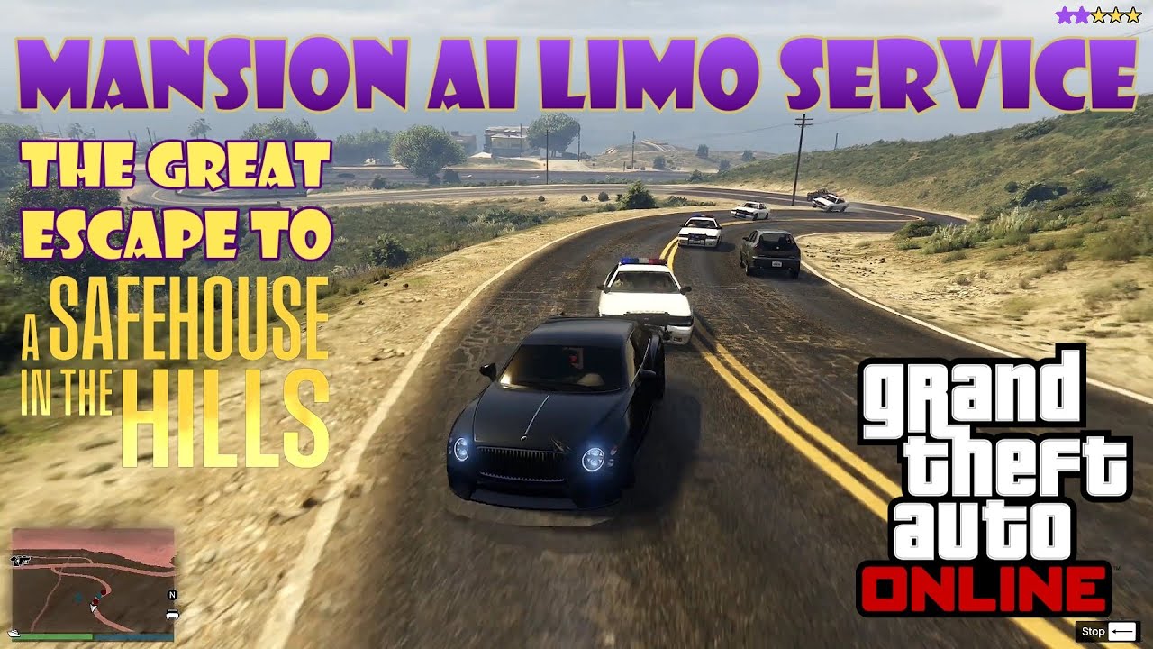 Mansion AI Limo Service: The Great Escape to A Safehouse in the Hills • GTA 5 Online