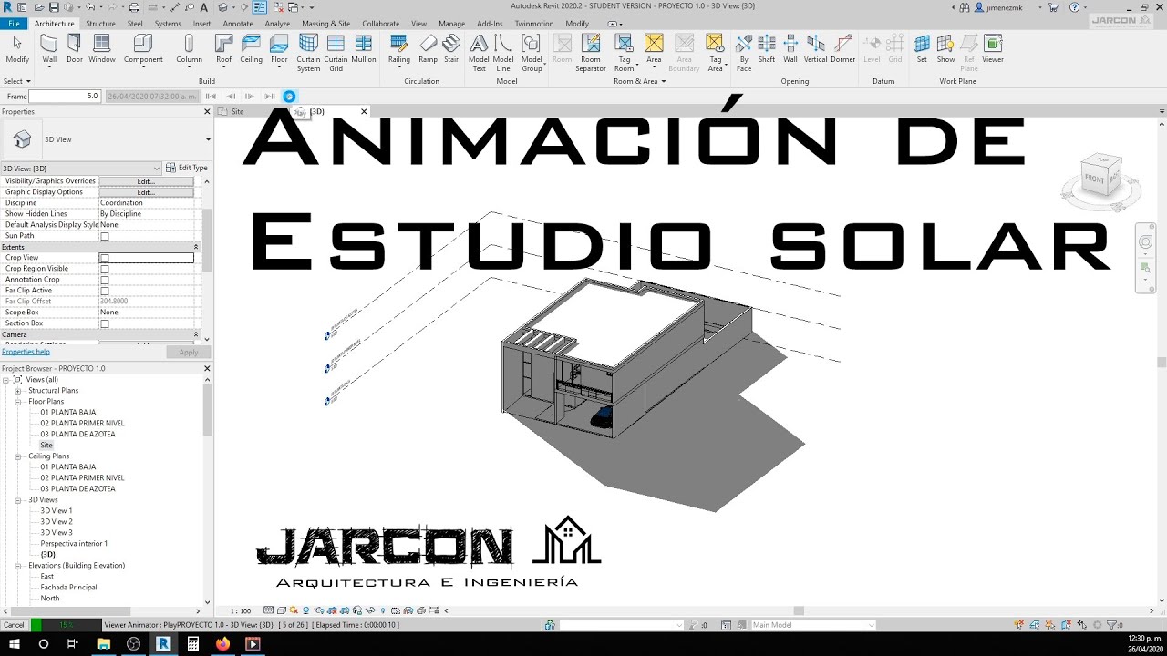 Animación de estudio solar - Tutorial Revit 2020