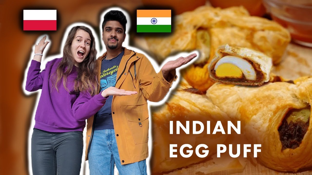 She tried the Restaurant style Indian egg puff for the first time!