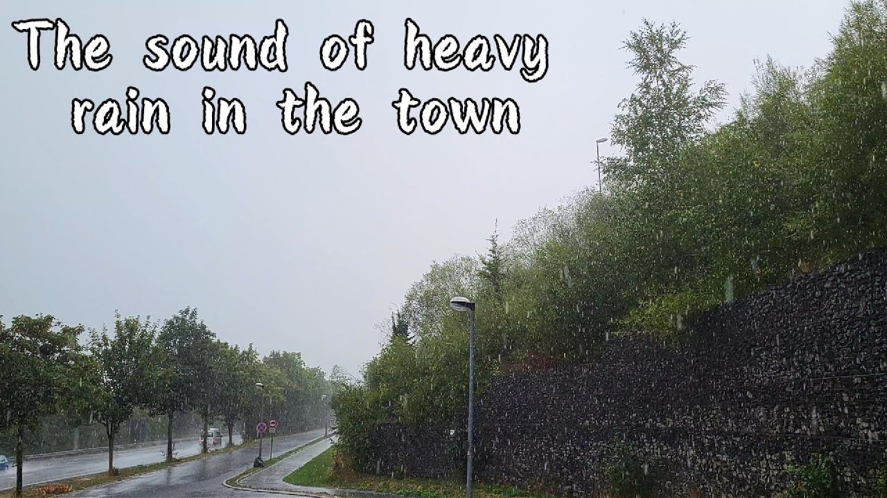 🌧️ White Sound: Heavy Rain in the Town | Deep Focus & Sleep