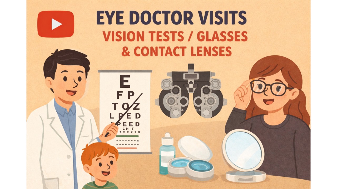Daily English Conversations | Eye Doctor Visits, Vision Tests, Glasses & Contact Lenses 👓👁️💬