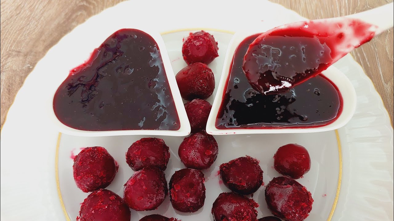 🍒Buzlukta Vişnen Varsa Hemen Yap👍 Donmuş Vişneden Marmelat Tarifi😋Vişne Marmelatı Nasıl Yapılı