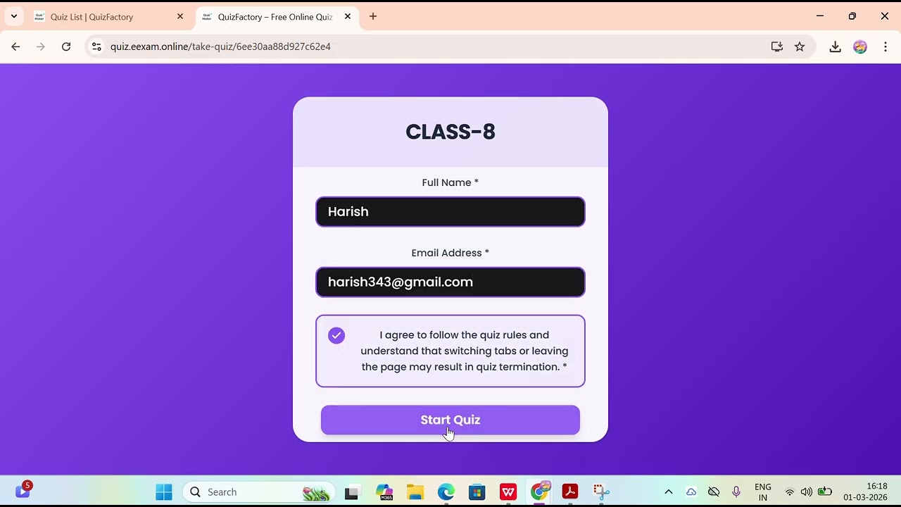 Full Demo How to create a online quiz in hindi