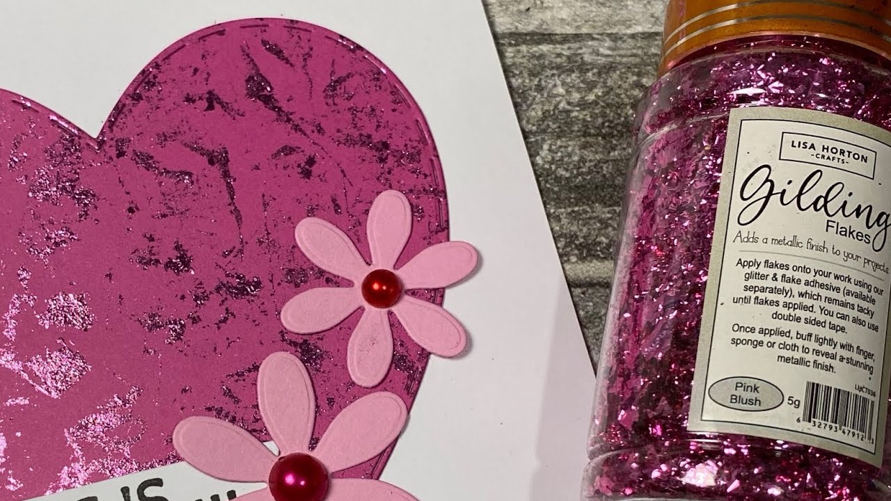 Marbled background with Lisa Horton gilding flakes