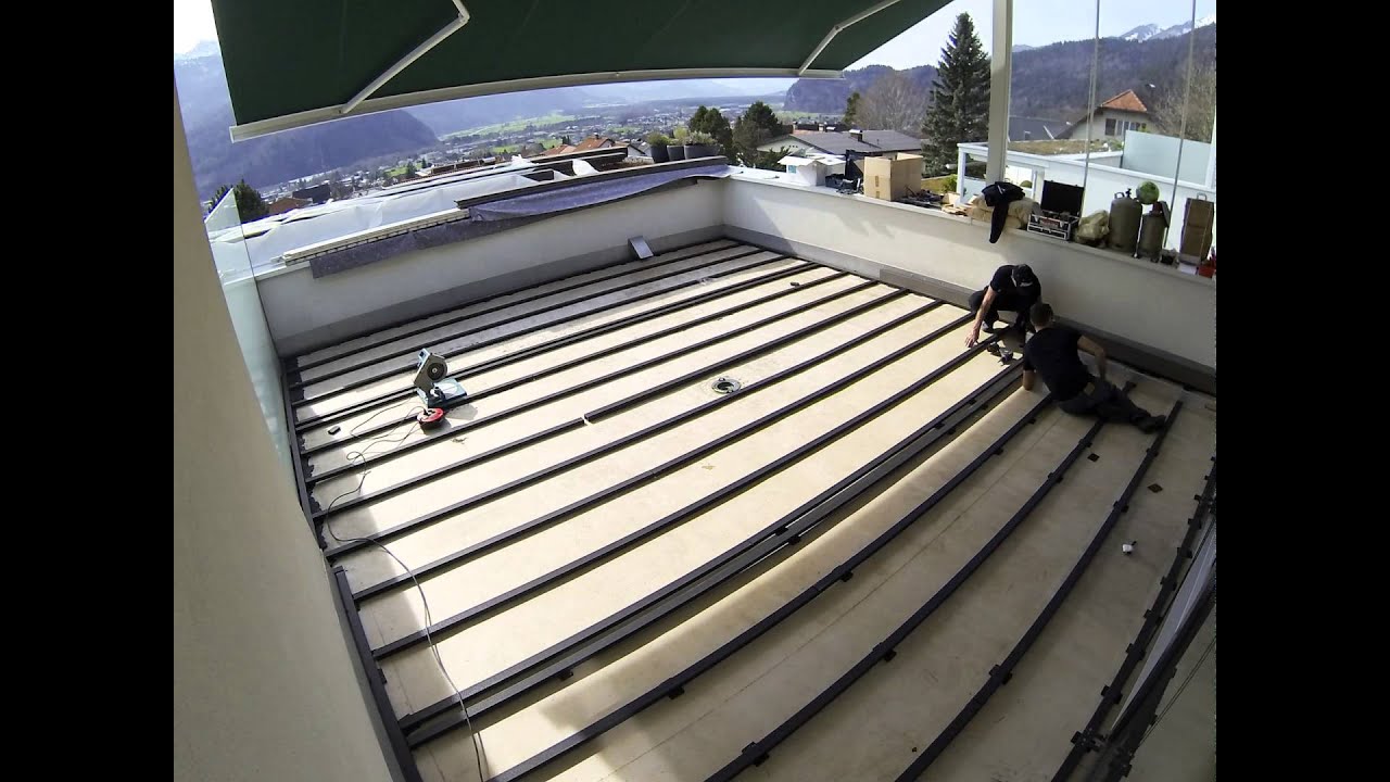 Verlegung eines WPC Rehau RELAZZO Terrassenbodens