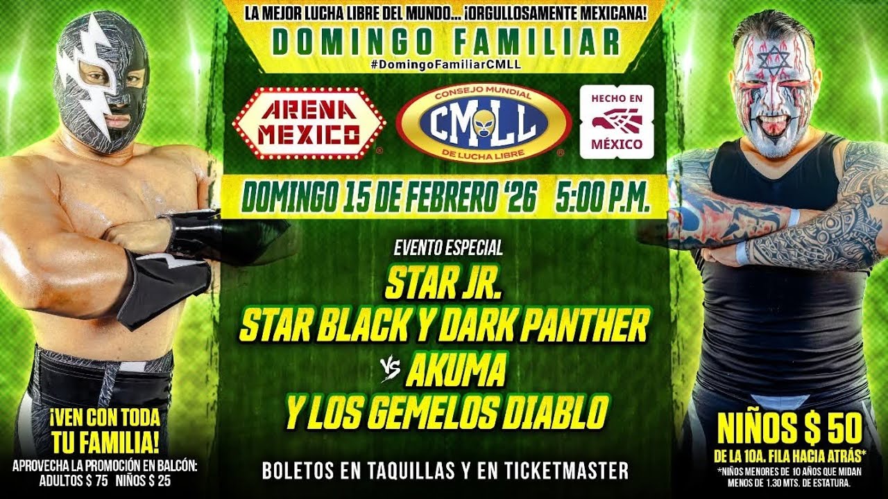 Akuma y Gemelos Diablo I y II vs Star Jr, Star Black y Dark Panther ARENA MÉXICO 